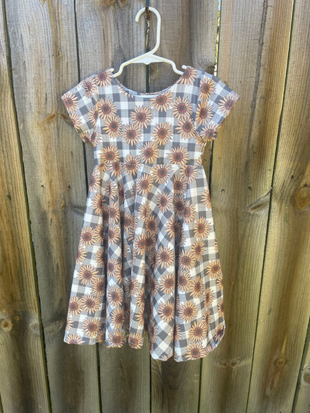 RTS Sunflower Twirl Dress 4T